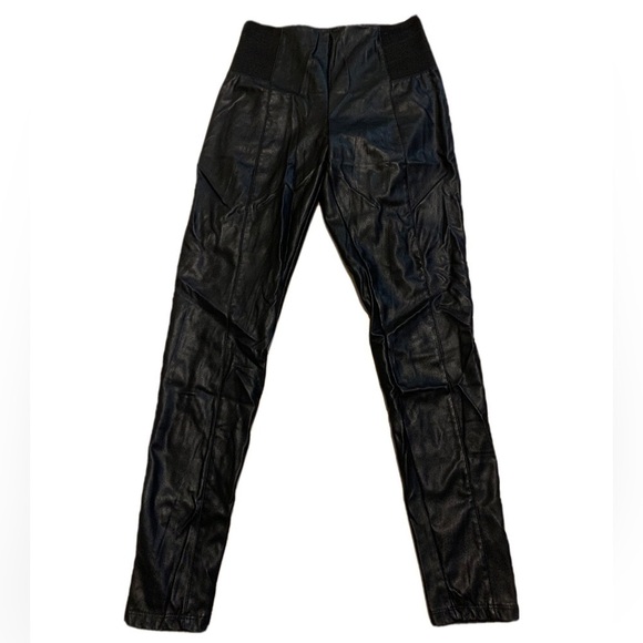 Dynamite Pants - 💜 Dynamite Black Faux Leather Paneled Leggings - Size M
